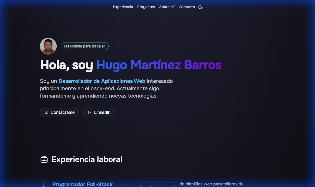 Imagen de mi portafolio personal